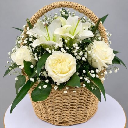 Ivory Elegance Basket